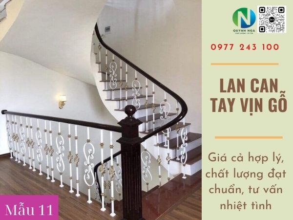 thi công lan can tay vịn gỗ